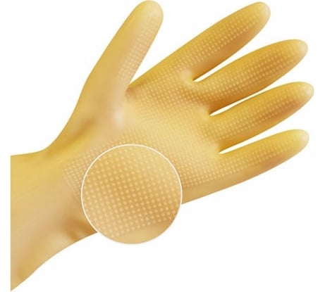 Хозяйственные сверхпрочные латексные перчатки Komfi M, бежевый 122700