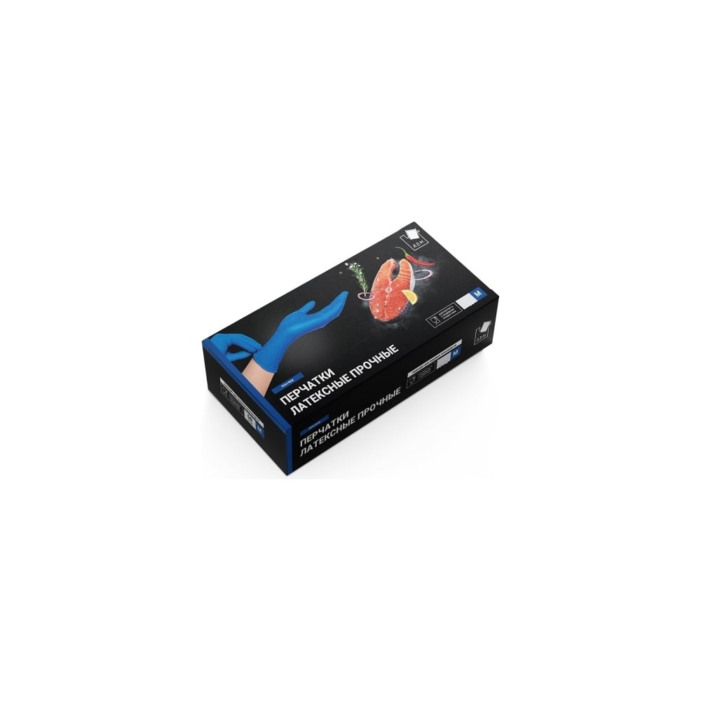 Латексные прочные перчатки Komfi High Risk 28 г, синие, XL, 25 пар ...