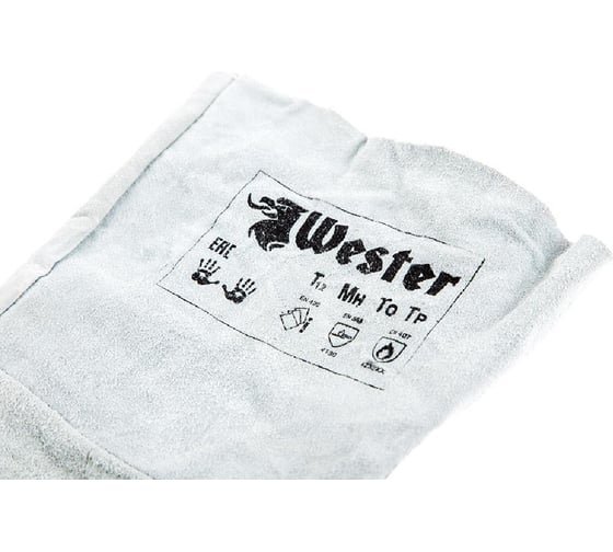 Краги сварщика WESTER WG02 990-104, спилковые без подкладки, серые 542096