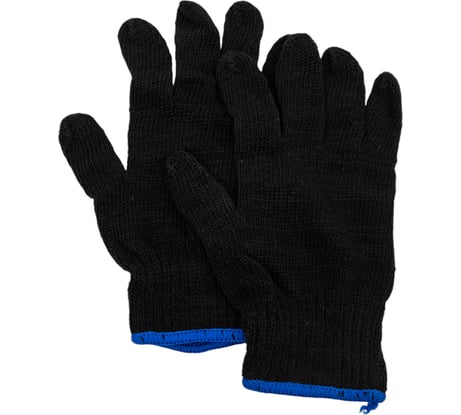 Перчатки ХБ без ПВХ СИБШНУР черные, р9, 7 класс, 51 гр 205