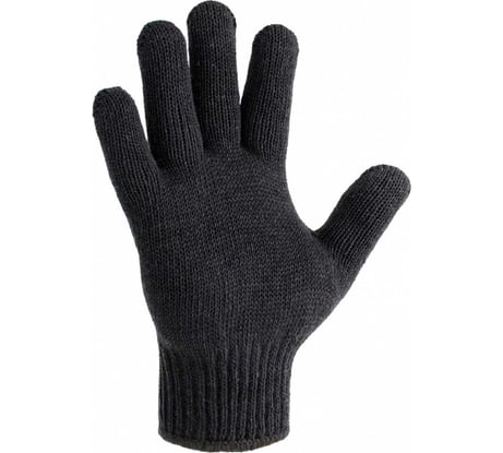 Перчатки трикотажные Сибшнур двойные р 10 черные 90 гр 107/10