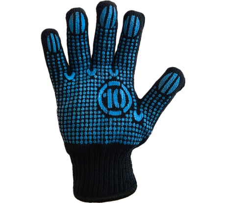 Перчатки трикотажные Сибшнур двойные с ПВХ черные р 10 135 гр 108