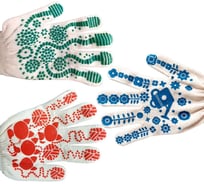 Перчатки ХБ с ПВХ СИБШНУР Садовые Микс, р8, белые, 10 класс, 46 гр 305/8