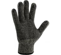 Перчатки полушерстяные с ПВХ СИБШНУР Сибирь серые, 65 гр 103