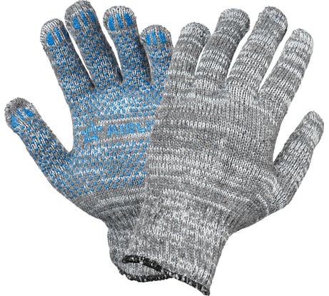 Перчатки трикотажные Airline ХБ с ПВХ покрытием, серые, 1 пара, 7.5 класс/75г, мод.604 (200 шт.) ADWG036