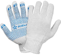 Перчатки трикотажные Airline ХБ с ПВХ покрытием, белые, 1 пара, 7.5 класс/75г, мод.604 (200 шт.) ADWG034