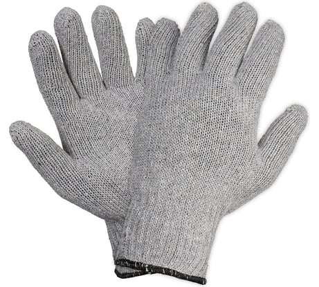 Перчатки трикотажные Airline ХБ двойн Airline серые, 1 пара, 7.5 класс/115г, мод.502 (100 шт.) ADWG020