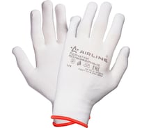 Перчатки полиэфирные Airline р.L, белые, 50 шт ADWG005