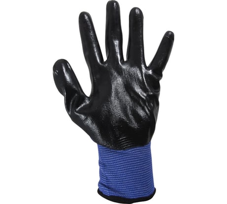 Хозяйственные перчатки с нитриловым покрытием Park EL-N126, размер 9/L, цвет синий/черный, 001058