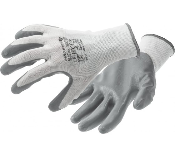 Перчатки рабочие HOEGERT TECHNIK GLAN с нитриловым покрытием, размер 10 (12 пар) HT5K755-10-W