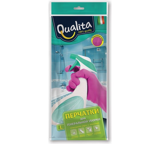 Латексные перчатки QUALITA Генеральная уборка L 7566