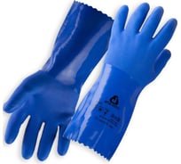 Защитные химические перчатки с покрытием из ПВХ Jeta Safety JP711 синие, размер L JP711-L