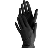 Перчатки медицинские диагностические одноразовые нестерильные нитриловые текстурированные на пальцах неопудренные хлорированные BENOVY BENOVY черные, размер XL, 100 шт 18 507