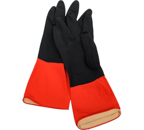 Перчатки хозяйственные Континентпак BiColor черно-красные M (120) 139467