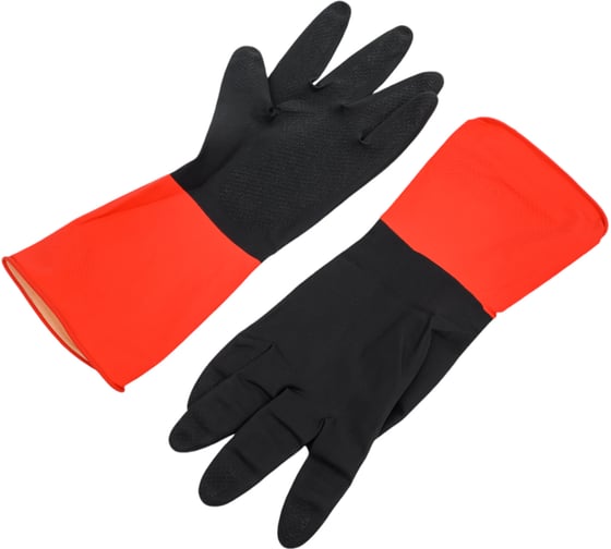 Перчатки хозяйственные Континентпак BiColor черно-красные M (120) 139467