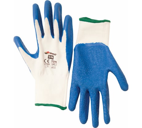 Перчатки SKRAB, полиэстер с латексным рифленым покрытием, 9/L 27654