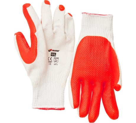 Перчатки SKRAB, хлопок с латексным покрытием, 10/XL 27657