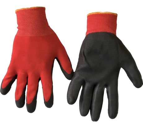 Нейлоновые перчатки с латексным обливом Bull, красно-черные, 12 шт. PRK133