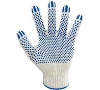 Рабочие перчатки BIO-TEXTILES, белые, хб с ПВХ, 10 класс, 4 нити, PER202