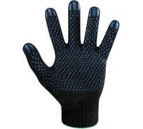 Рабочие перчатки BIO-TEXTILES, черные, хб с ПВХ, 10 класс, 5 нитей, PER204