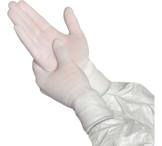 Вязаные нейлоновые перчатки Puretech Nylon класс вязки 18, цвет белый, размер 7 (S) (12пар/уп), уп GR3011