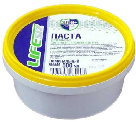 Паста для очистки сильнозагрязненных рук ЭЛЕН 500мл 1019