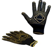 Перчатки х/б ГЛАВДОР из 4-х ниток, хлопок с ПВХ GL-44 черные, в точку, 23 см /уп-10/200 48518