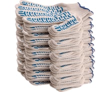 Перчатки трикотажные СИБРТЕХ ПВХ-покрытие "Волна", 10 класс, усиленные, 25 пар 68016