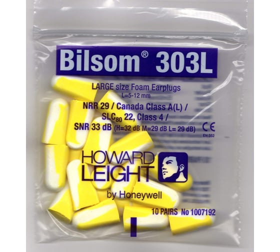 Беруши Honeywell Howard Ладж Bilsom 303, без шнурка, 200 пар, 1005073