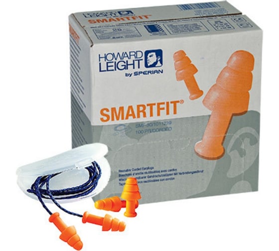 Противошумные вкладыши-беруши HONEYWELL Howard Leight SmartFit, на шнурке, 50 пар, 1011239