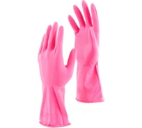 Хозяйственные латексные перчатки СИБРТЕХ, c хлопковым напылением, размер S 67946