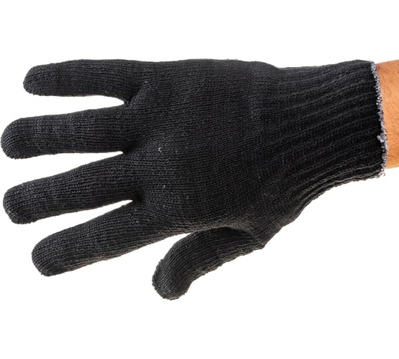 Хлопчатобумажные перчатки DolleX, с ПВХ, 4 нитки, 200 пар, черные, 200PVX-4B