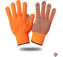 Перчатки акриловые зимние INTERFIX ОРАНЖ с ПВХ 10 класс, 5 шт 29742