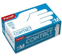 Латексные опудренные перчатки PACLAN Contact, комплект 50 пар, азмер M средний, 600680