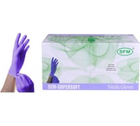 Перчатки смотровые нитриловые SFM н/стер. неопудр. текстур. хлор. однокр. р. XL (большие) № 100 пар / ГОЛУБОЙ 4036534679203