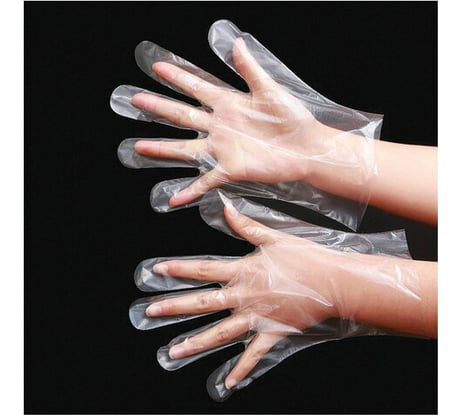 Полиэтилен перчатки LAIMAовые, КОМПЛЕКТ 50пар размер М 6 микрон, 606879