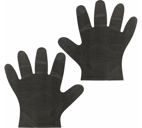 Полиэтилен перчатки LAIMAовые черные, КОМПЛЕКТ 50пар, M, 8 микрон, 606881