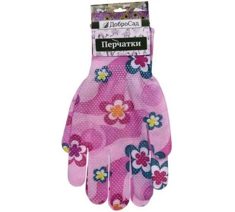 Перчатки нейлоновые Добросад Добросад "Лайт-Цветение" с ПВХ точкой, р.8 788-502