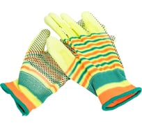 Перчатки нейлоновые Добросад "Радуга" с ПВХ покрытием полуоблитые, салатовые, р.8 788-515
