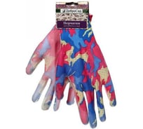 Перчатки нейлоновые Добросад "Фантазия-Хаки гламур" с ПВХ покрытием полуоблитые, р.8 788-085