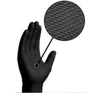 Перчатки нитриловые Foxy STEEL GRIP с полной ромбовидной текстурой, размер L, цвет черный 50 пар 61263001009295