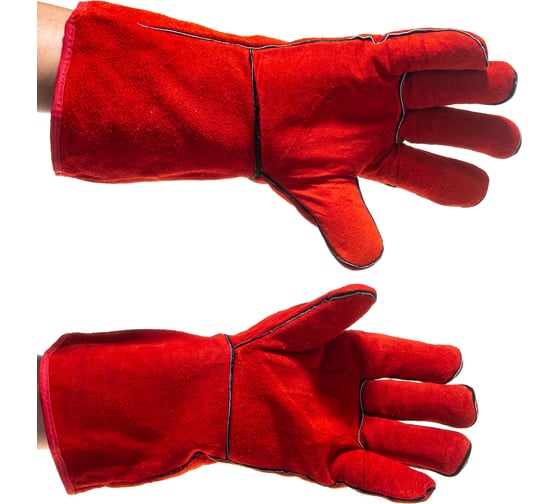 Спилковые краги Элит-Профи WINTER Red Lux, BOA А0301-В