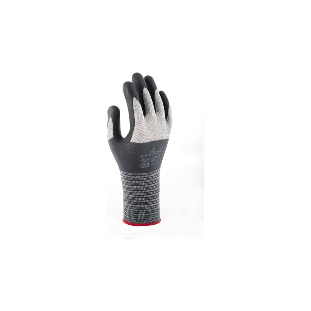 Защитные перчатки SHOWA Excellent Fit 381 (Grey/Black, S, Артикул ...