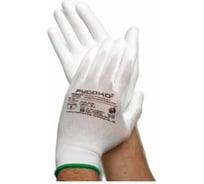 Перчатки нейлоновые с полиуретановым покрытием РУСОКО Нефрит белый, 12 пар, размер7(S) 224140Б-3