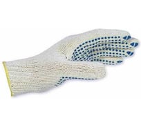 Перчатки вязанные хлопковые с точечным ПВХ покрытием MTE Премиум 4 нити, ручной оверлок манжеты 9500006804