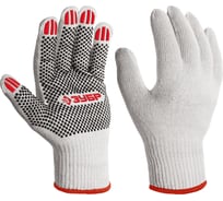 Перчатки с ПВХ покрытием (точка) ЗУБР Оптима М (8), х/б, 10 класс 11440-М