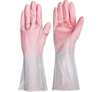 Перчатки хозяйственные, двухцветные VETTA ПВХ, 30 см, размер М 447-057
