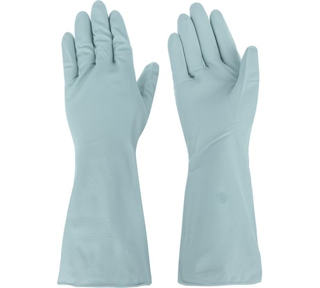Перчатки хозяйственные VETTA прочные, размер L, серо-голубые, ПВХ 447-013