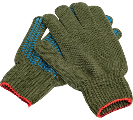 Перчатки Фабрика Перчаток 7.5 класс, 5н люкс Акрил хаки, 9 L, с ПВХ протектором 10/150 5-75-ЛА-ХАК-П-(L)