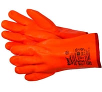 Перчатки утепленные Gward Flame Plus с обливкой ПВХ оранжевого цвета р. XL 12 пар в упаковке GSP0328S, рост XL12